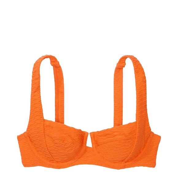Victoria's Secret Swim Mix & Match Full Coverage Bikini Top Orange - SZ 36D  NEW - Picture 2 of 7
